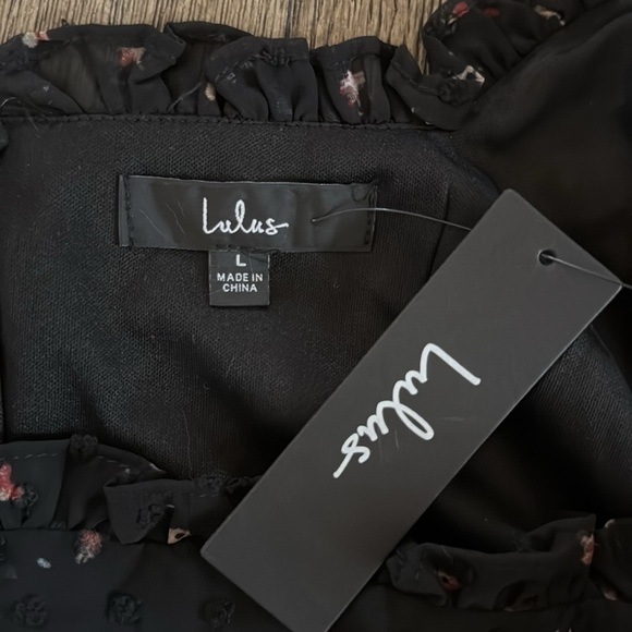 Lulus So Kiss Me Black Floral Print Swiss Dot Maxi Dress - Picture 9 of 12